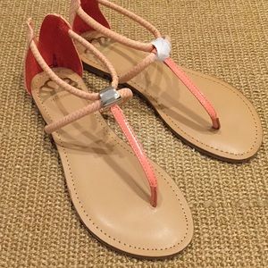 NWB-Fergalicious Coral Suede Patent Sandals 8M